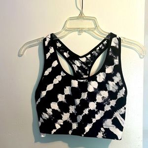 Victoria’s Secret PINK brand black and white sport bra.